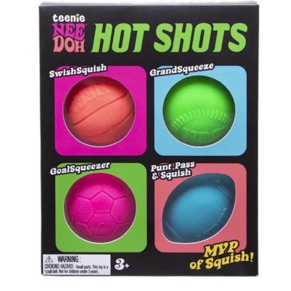 NeeDoh Hot Shots Teenie Squishy Sports Balls Set - Bright Multicolor
